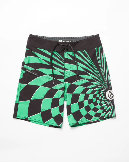 Volcom Kid's Mod Spiral Stone Shield Boardshorts Mint XA423VB8_MNT