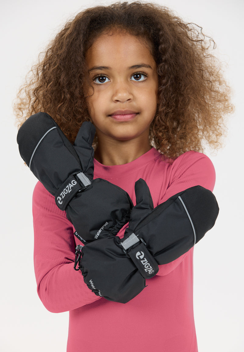Load image into Gallery viewer, Zig Zag Kid&#39;s Shildon WP Mittens (2-14 Years) Black Z143033-1001
