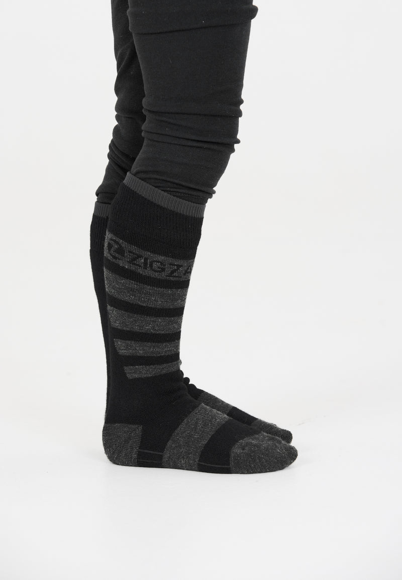 Load image into Gallery viewer, Zig Zag Kids&#39; Znow Ski (2-Pack) Socks Black Z233157-1001
