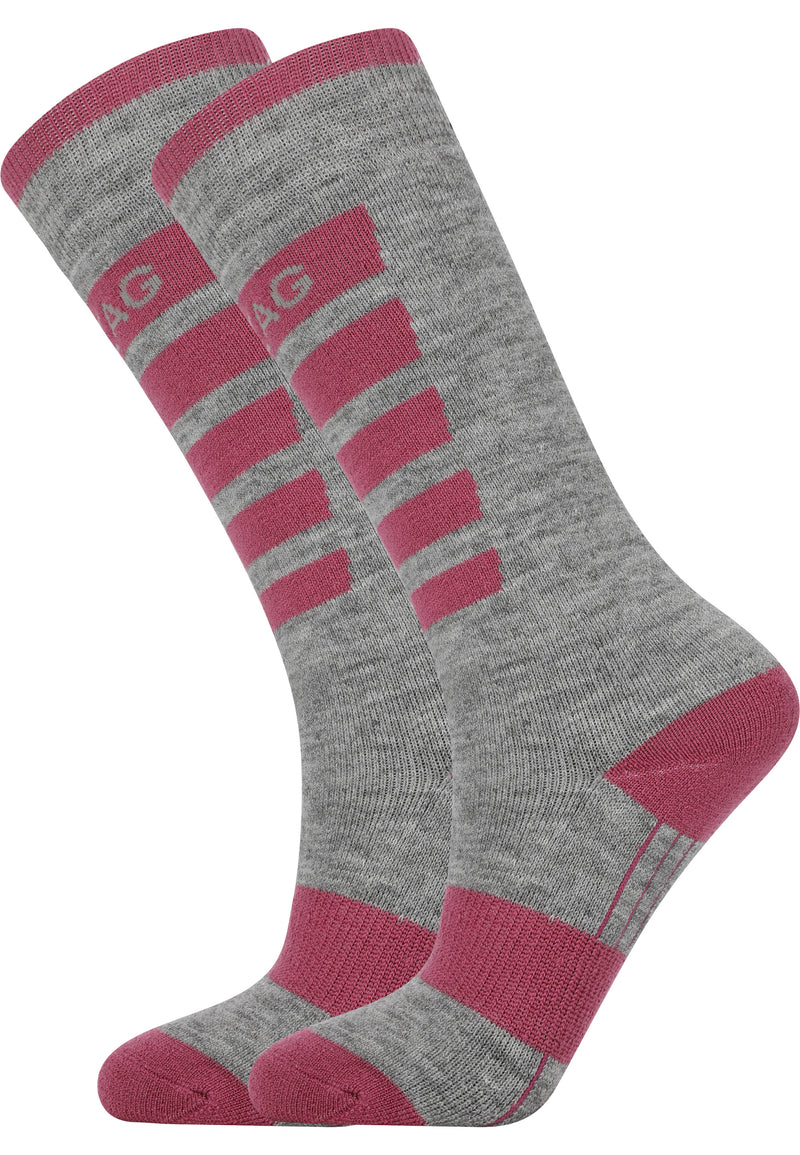 Load image into Gallery viewer, Zig Zag Kids&#39; Znow Ski (2-Pack) Socks Red Violet Z233157-4368
