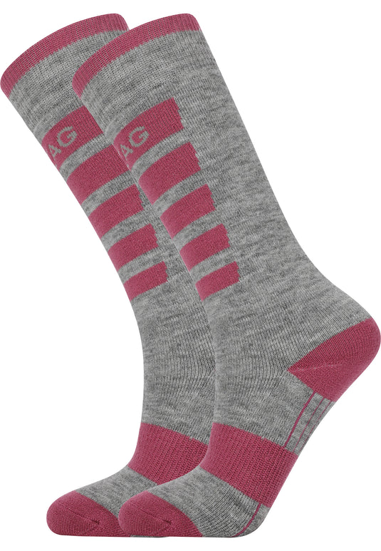 Zig Zag Kids' Znow Ski (2-Pack) Socks Red Violet Z233157-4368