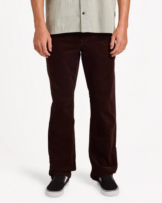 Volcom Men's Solver 5 Pockets Corduroy Trousers Cacao A1132601-CAO