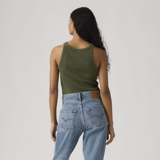 Levi's Women's Essential Racer Tank Top Green A33810034