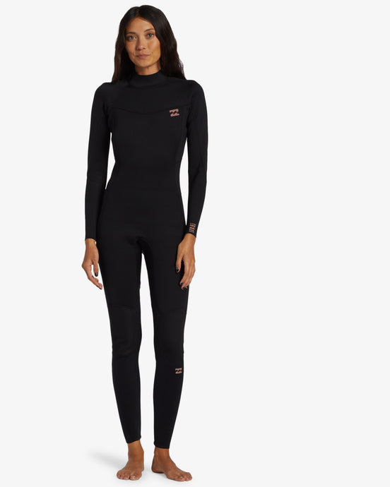 Billabong Women's Foil 3/2mm Backzip Wetsuit Black ABJW100183-BLK