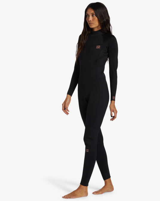 Billabong Women's Foil 3/2mm Backzip Wetsuit Black ABJW100183-BLK