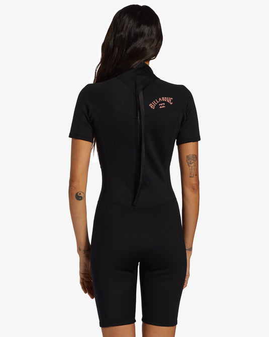 Billabong Women's Foil 2mm Short Sleeve Springsuit Black ABJW500112-BLK