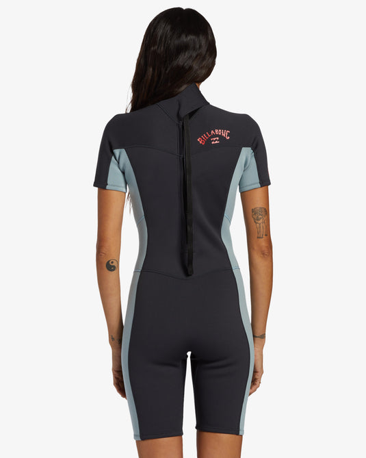 Billabong Women's Foil 2mm Short Sleeve Springsuit Washed Black ABJW500112-WAA