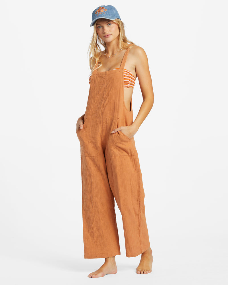Load image into Gallery viewer, Billabong Women&#39;s Pacific Time Jumpsuit Toffee ABJWD00686-TOF
