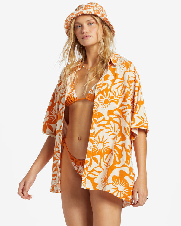 Load image into Gallery viewer, Billabong Women&#39;s On Vacation Oversized Fit Shirt Dried Mango ABJWT00455-NNE0
