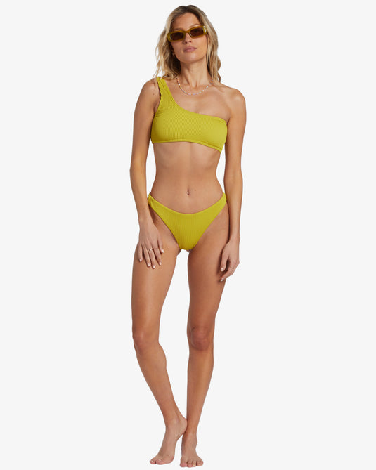 Billabong Women's Summer High Lilly One Shoulder Bikini Top Tart Lime ABJX300908-GHD0