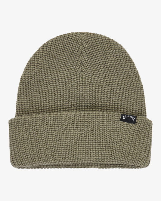 Billabong Unisex Arcade Skull Fit Knit Cuffed Beanie Military ABYHA00512-MIL