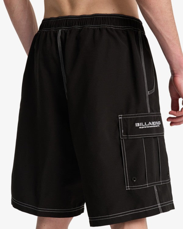 Load image into Gallery viewer, Billabong Men's Throw On Layback 19'' Boardshorts Black ABYJV00132-BLK
