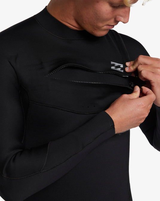 Billabong Men's Foil 3/2mm Chest Zip Wetsuit Black ABYW100243-BLK