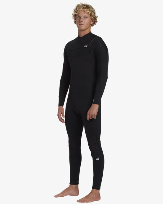 Billabong Men's Foil 3/2mm Chest Zip Wetsuit Black ABYW100243-BLK