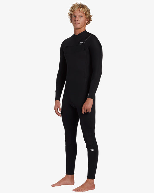 Billabong Men's Foil 4/3mm Chest Zip Wetsuit Black ABYW100244-BLK