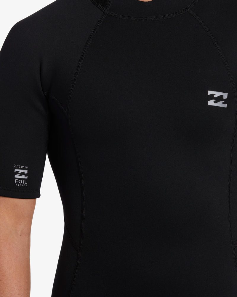 Load image into Gallery viewer, Billabong Men&#39;s Foil 2mm Back Zip Short Sleeve Black ABYW500122-BLK
