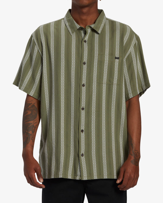 Billabong Men's Sundays Jacquard Shirt Dark Olive ABYWT00235-DKO