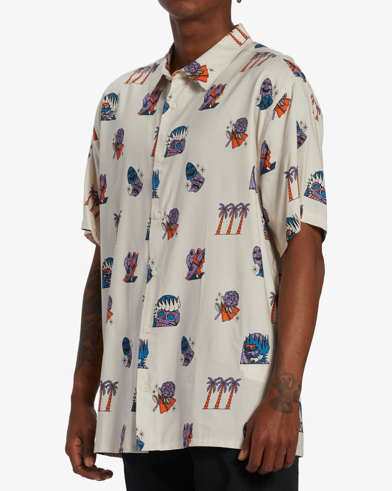 Load image into Gallery viewer, Billabong Men&#39;s DJ Javier Turn The Tide Shirt Stone ABYWT00260-STN

