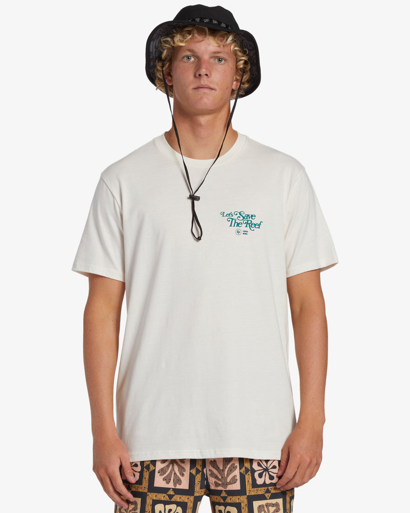 Load image into Gallery viewer, Billabong Men&#39;s Coral Gardeners Lets Save The Reef T-Shirt Off White ABYZT02335-OFW
