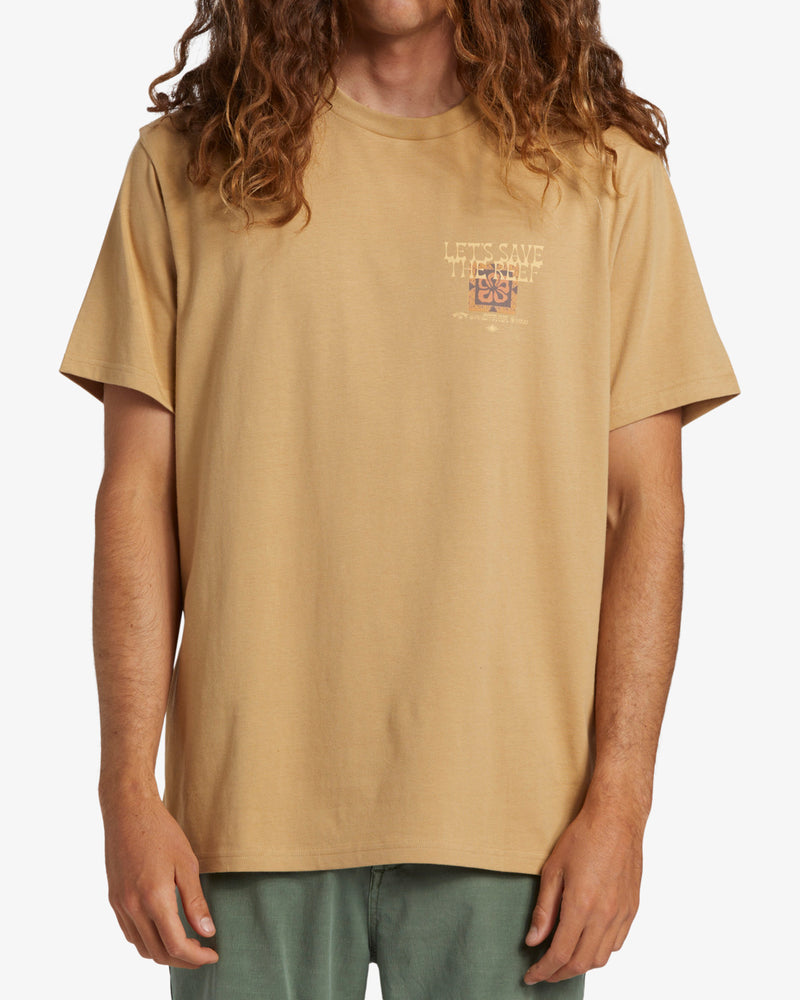 Load image into Gallery viewer, Billabong Men&#39;s Coral Gardeners Tiki Reef T-Shirt Dusty Gold ABYZT02336-YKL0

