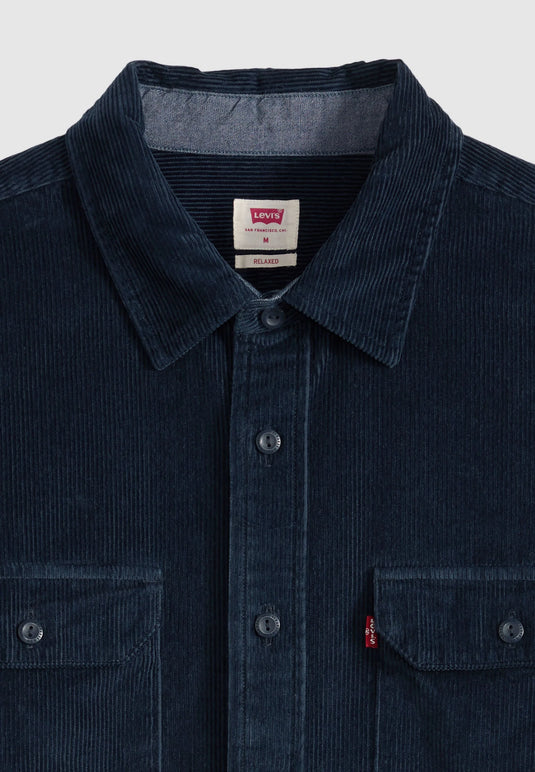 Levi's Men's Classic Relaxed Corduroy Worker Shirt Navy Blazer 195870419