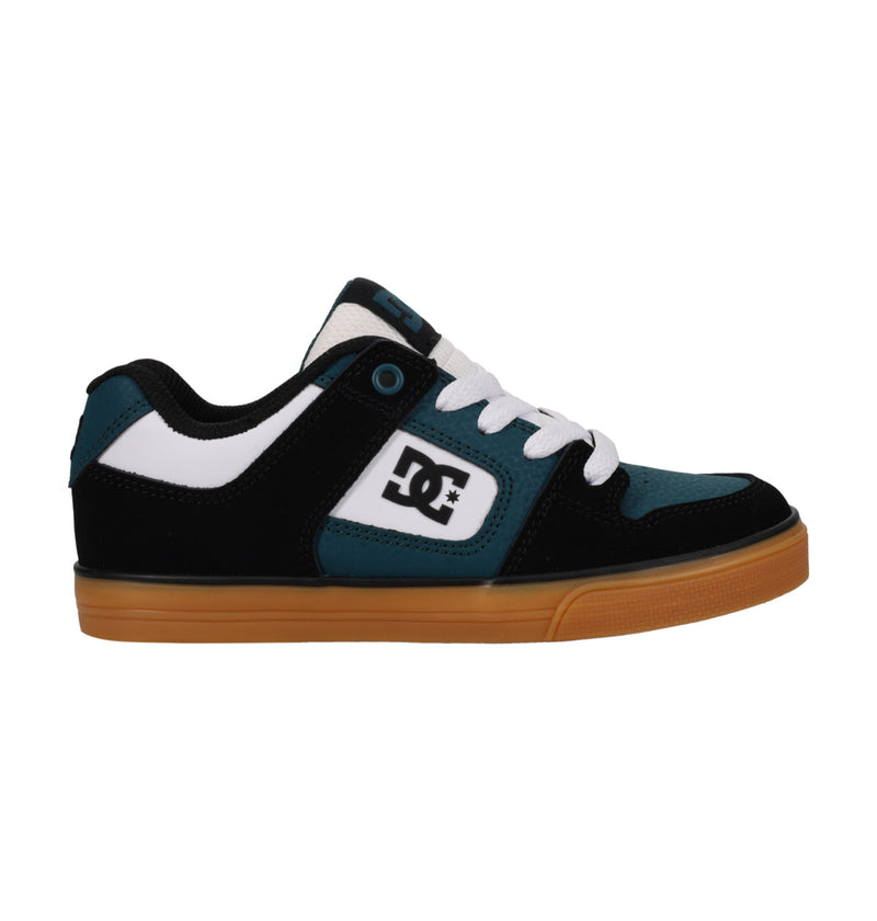Load image into Gallery viewer, DC Kid&#39;s Pure Leather Shoes Black/White/Emerald ADBS300267-BWE
