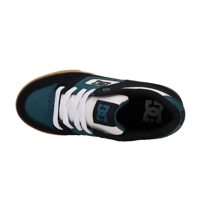 Load image into Gallery viewer, DC Kid&#39;s Pure Leather Shoes Black/White/Emerald ADBS300267-BWE
