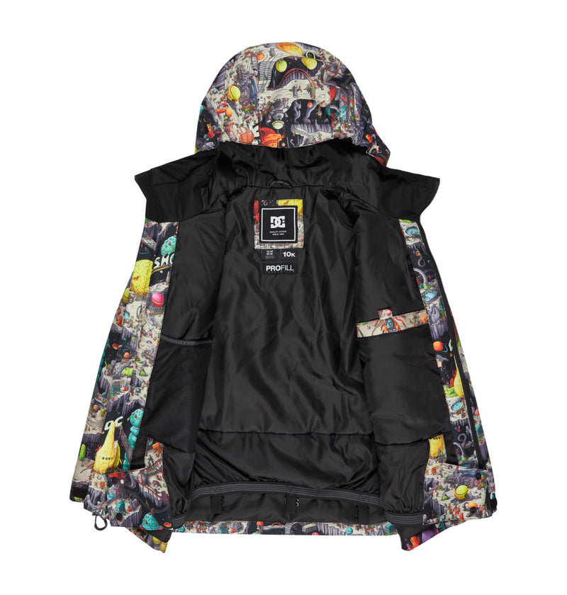 Load image into Gallery viewer, DC Kids&#39; Basis Print Snow Jacket Boys 8-16 Outer World Black ADBTJ03032-KTA4
