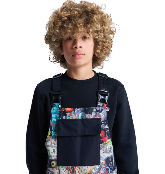 DC Kids' Roadblock Technical Snow Bib (8-12 Years) Outer World Black ADBTP03013-KTA4