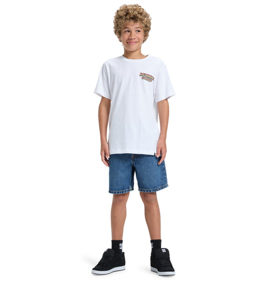 DC Kid's Two Bit Short Sleeves T-Shirt (8-16) White ADBZT03298-WBB0