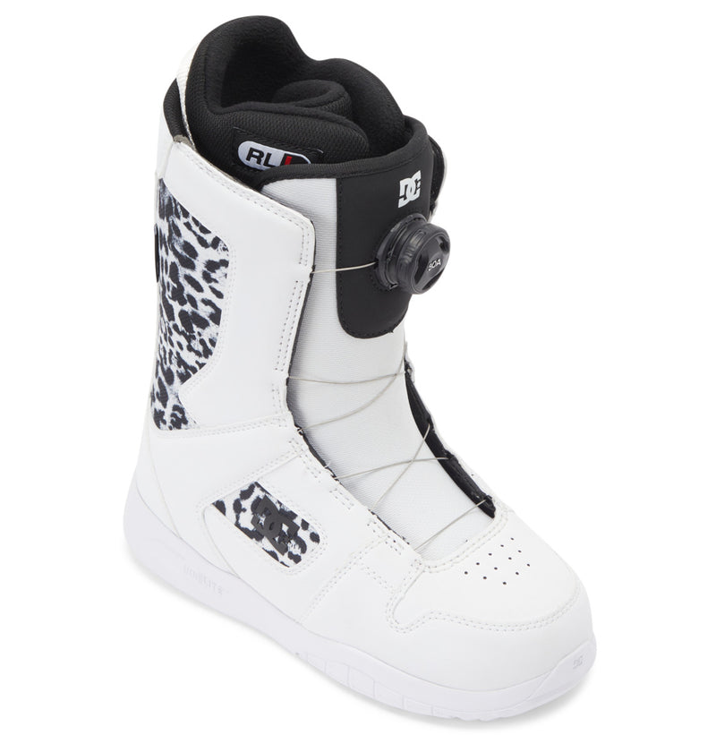 Load image into Gallery viewer, DC Women&#39;s Phase BOA Snowboard Boots White/Black Print ADJO100031-TBP
