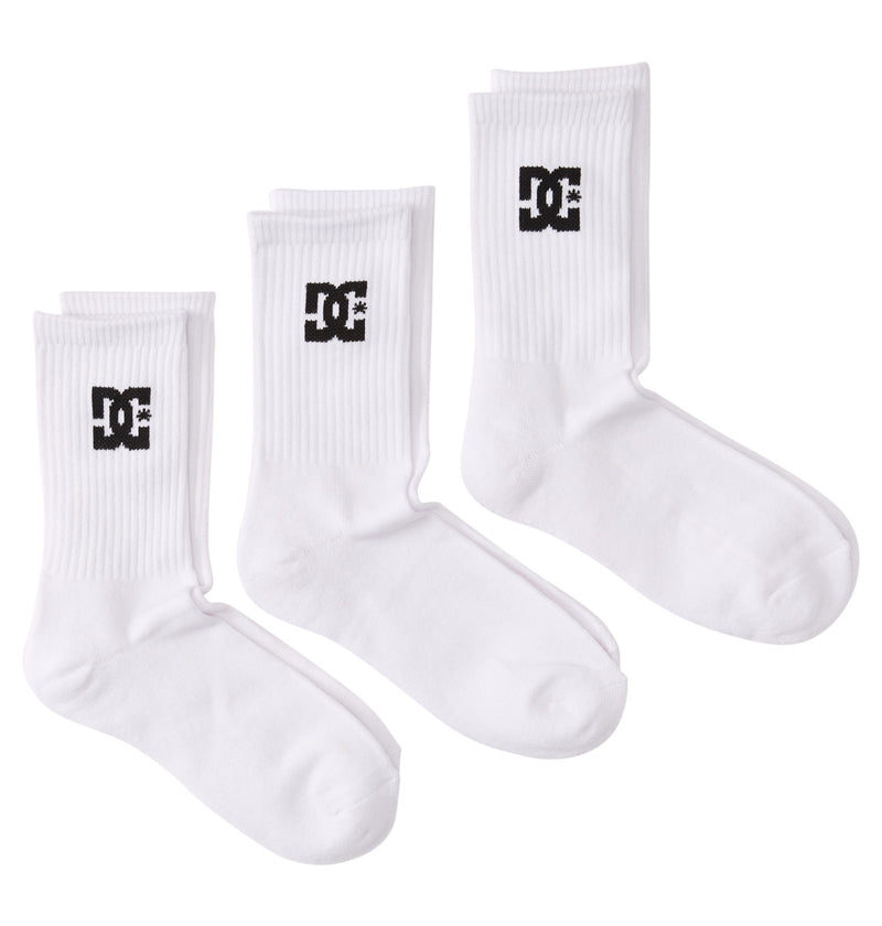 Load image into Gallery viewer, DC Men&#39;s Crew (3 Pairs) Socks White ADYAA03189-WBB0
