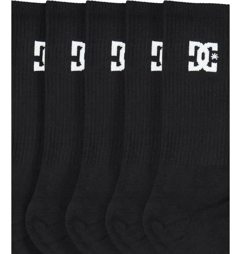 Load image into Gallery viewer, DC Men&#39;s DC Crew Socks Black (5 Pairs) ADYAA03190-KVJ0
