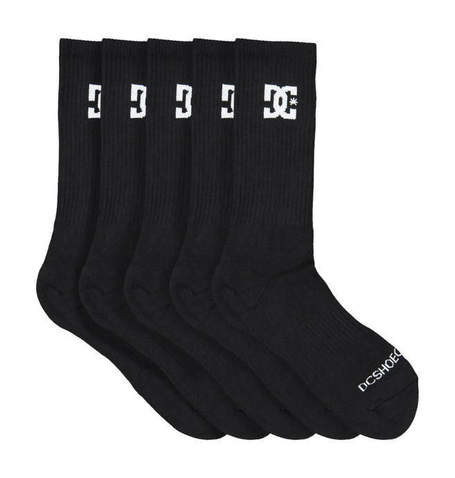 DC Men's Crew (5 Pairs) Socks Black ADYAA03190-KVJ0