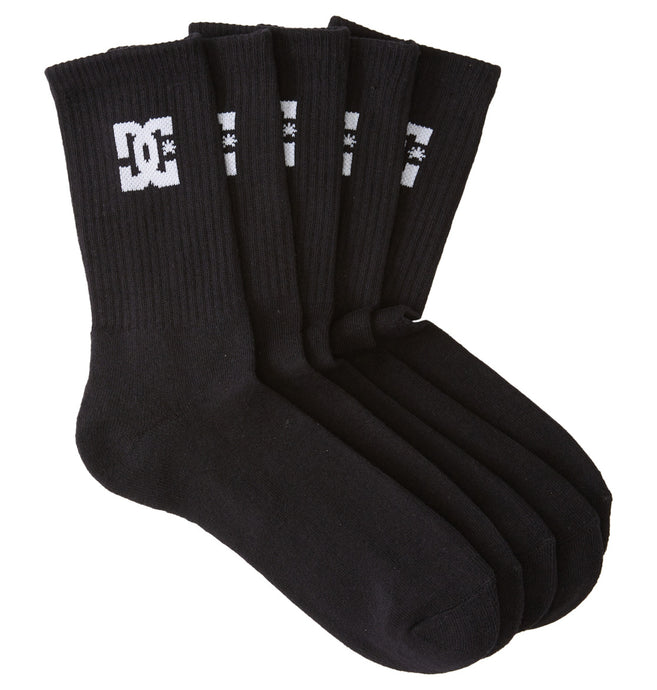 DC Men's Crew (5 Pairs) Socks Black ADYAA03190-KVJ0