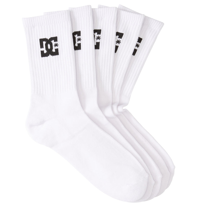 Load image into Gallery viewer, DC Men&#39;s Crew Socks (5 Pack) Snow White ADYAA03190-WBB0
