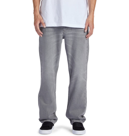 DC Mens' Worker Straight Fit Jeans Grey Wash ADYDP03074-KZMW