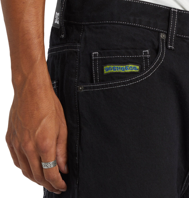 Load image into Gallery viewer, DC Men&#39;s Worker Baggy Denim Pants Black Tint ADYDP03079-KVJW
