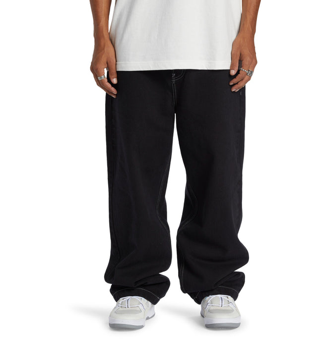 DC Men's Worker Baggy Denim Pants Black Tint ADYDP03079-KVJW