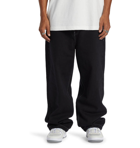 DC Men's Worker Baggy Denim Pants Black Tint ADYDP03079-KVJW