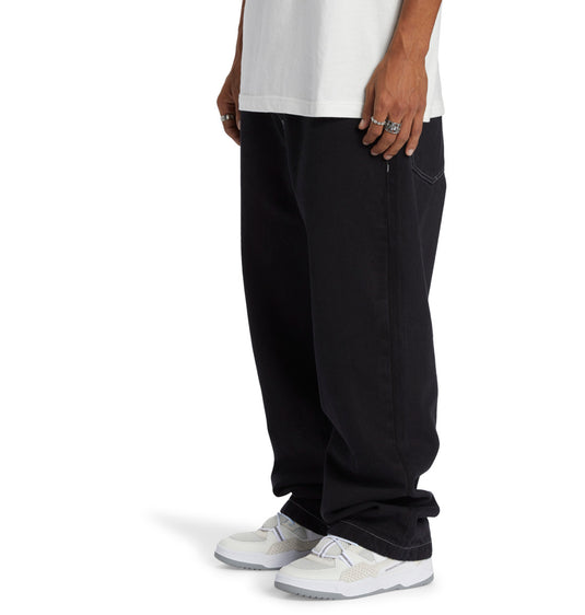 DC Men's Worker Baggy Denim Pants Black Tint ADYDP03079-KVJW