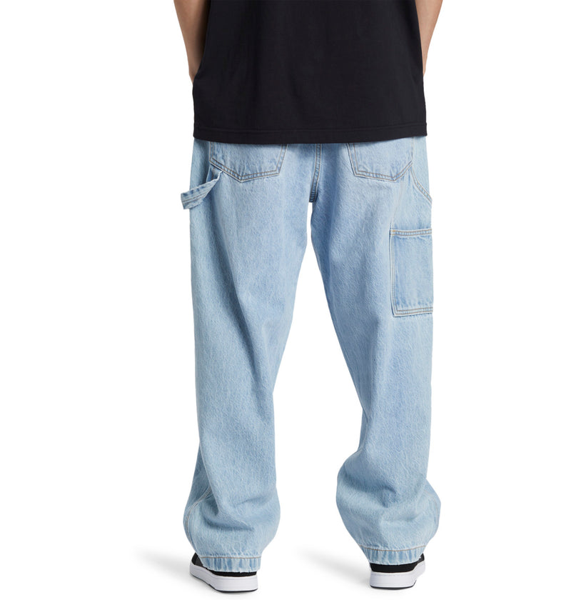 Load image into Gallery viewer, DC Men&#39;s Worker Baggy Carpenter Denim Pants Indigo Light ADYDP03087-BFBW
