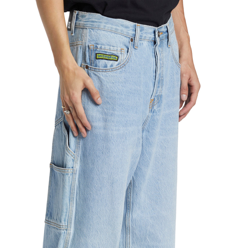 Load image into Gallery viewer, DC Men&#39;s Worker Baggy Carpenter Denim Pants Indigo Light ADYDP03087-BFBW
