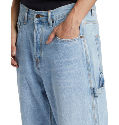 Load image into Gallery viewer, DC Men&#39;s Worker Baggy Carpenter Denim Pants Indigo Light ADYDP03087-BFBW
