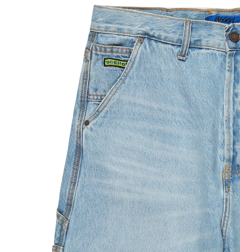 Load image into Gallery viewer, DC Men&#39;s Carpenter 22&quot; Denim Shorts Indigo Light ADYDS03022_BFBW
