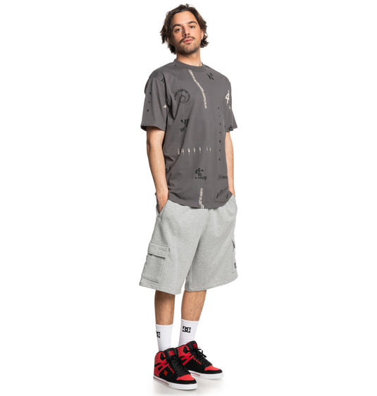 DC Men's Millenia Elastic Waist Cargo Shorts Heather Grey ADYFB03075-KNFH