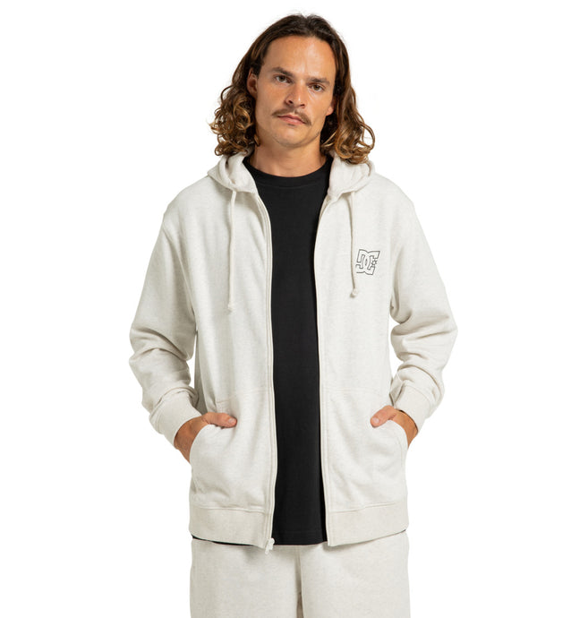 DC Men's Pallet Zip-Up Hoodie Snow Heather ADYFT03438_SCVW