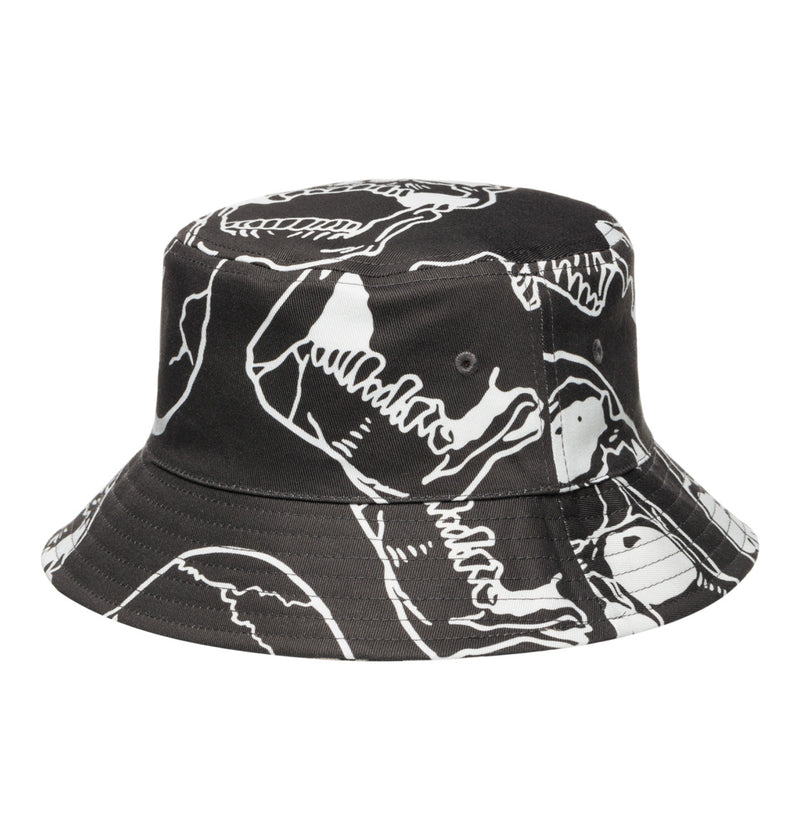 Load image into Gallery viewer, DC Men&#39;s Deep End Bucket Hat Black Skully Print ADYHA04201_XKWK
