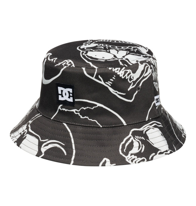 DC Men's Deep End Bucket Hat Black Skully Print ADYHA04201_XKWK