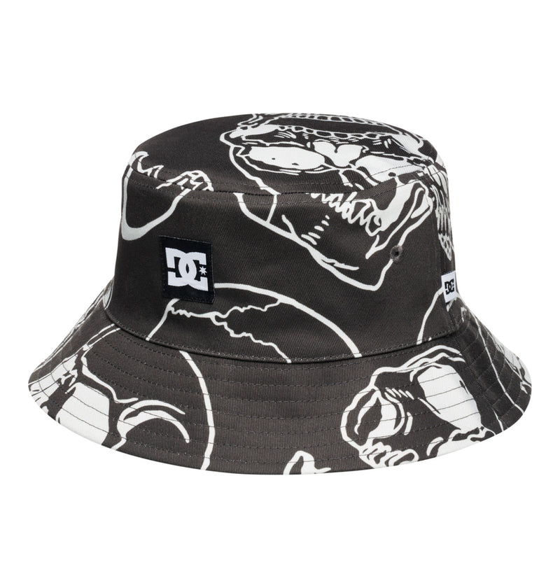 Load image into Gallery viewer, DC Men&#39;s Deep End Bucket Hat Black Skully Print ADYHA04201_XKWK
